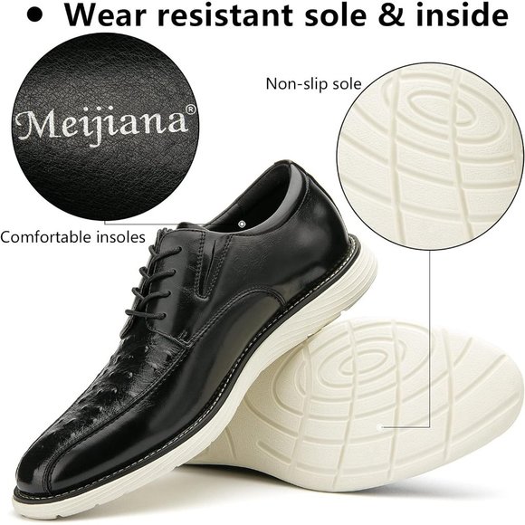 Men\'s Black Oxford Dress Lightweight lace-up Fashion Shoes main image 6